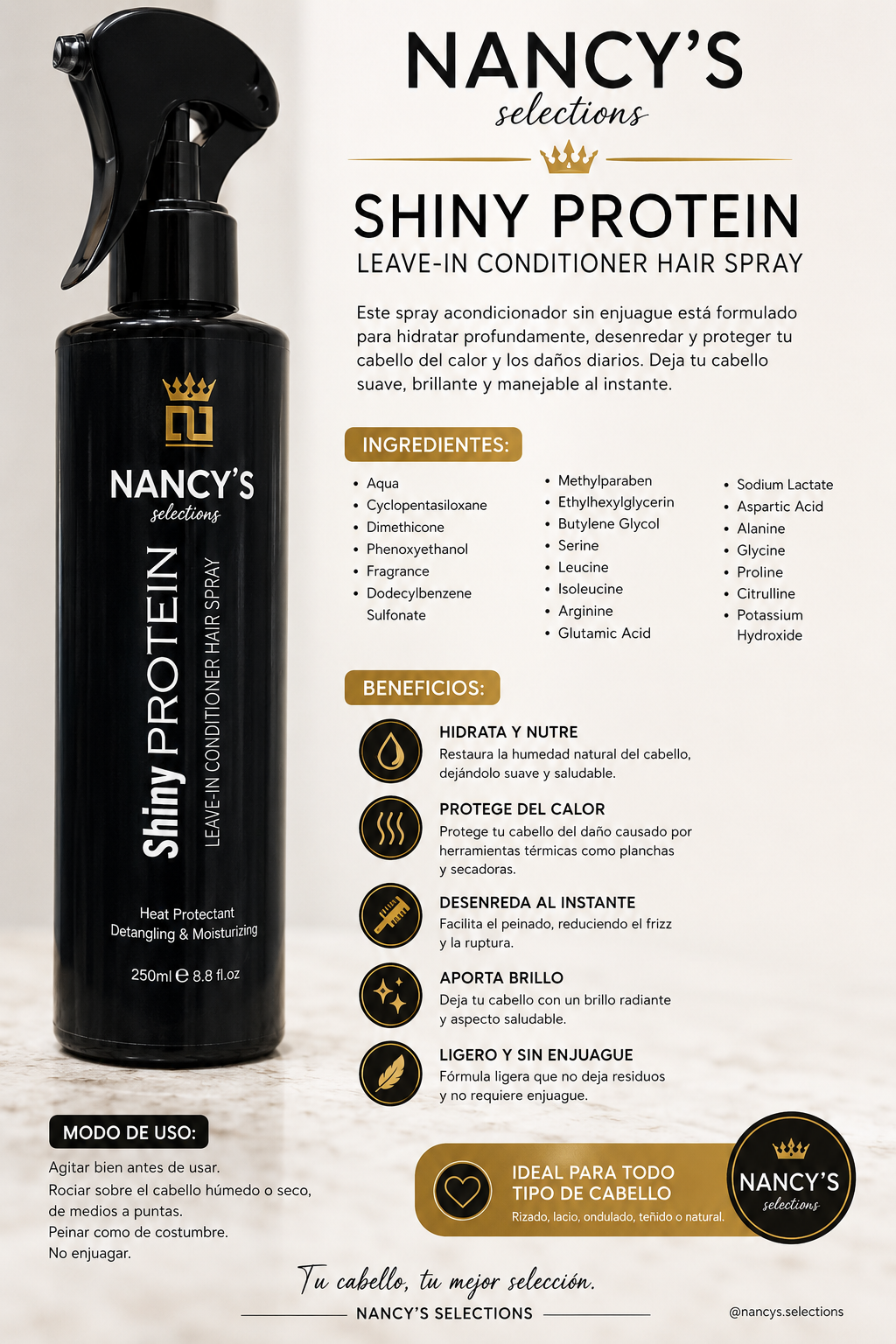 Shiny Protein Leave-In Conditioner Hair Spray